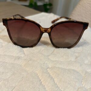 Cole Haan Flat Lens Oversized Cateye Polarized Sunglasses